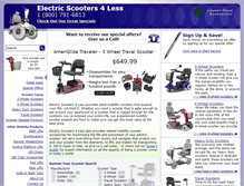 Tablet Screenshot of electricscooters4less.com